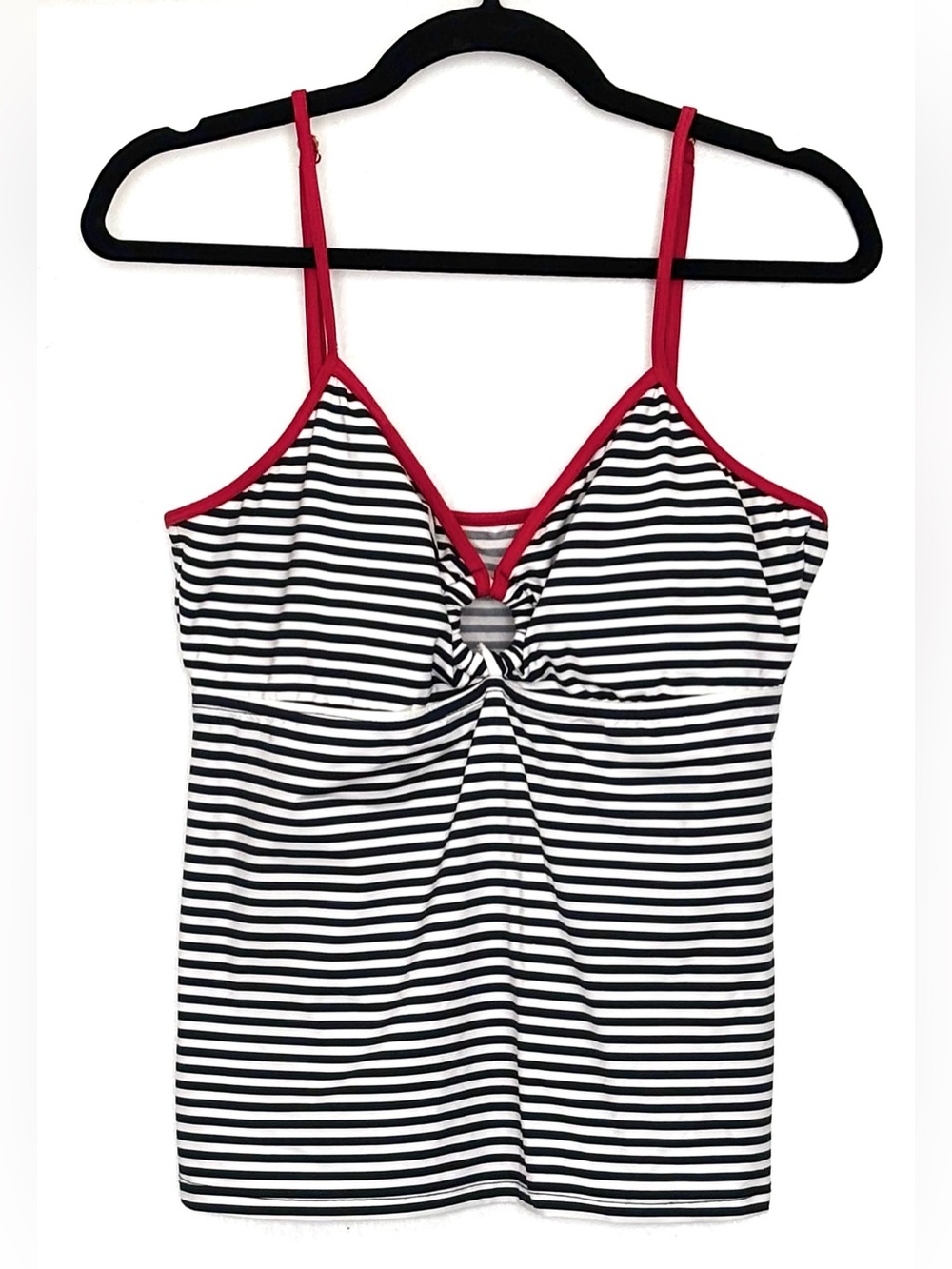 Nautica Tankini Swim Top Navy & White Stripe Size 16